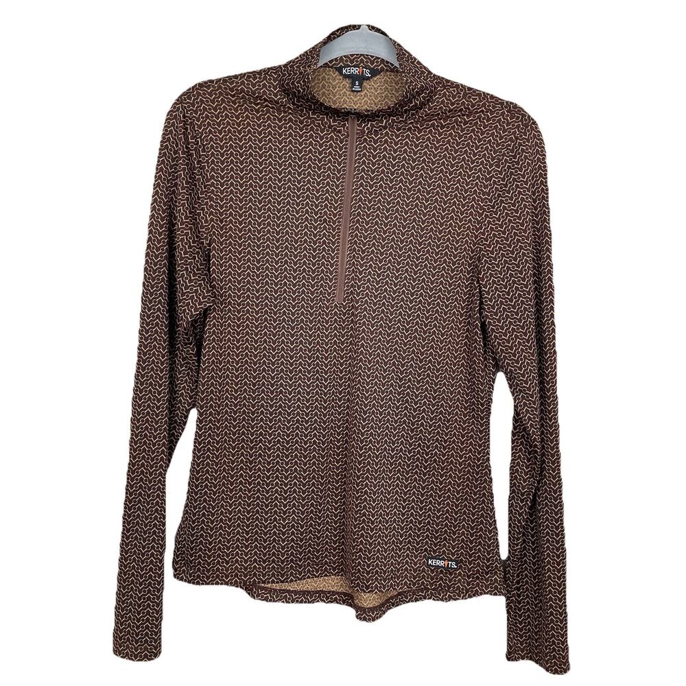 Kerrits Brown Zigzag Half-Zip Long Sleeve Top